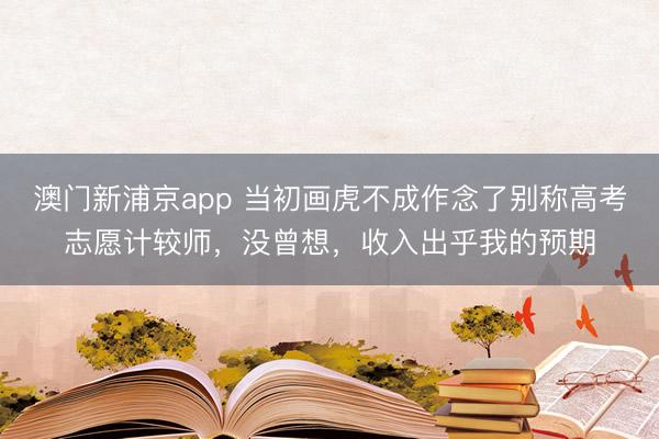 澳门新浦京app 当初画虎不成作念了别称高考志愿计较师,没曾想,收入出乎我的预期